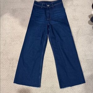 Zara Navy Wide-Leg Jeans